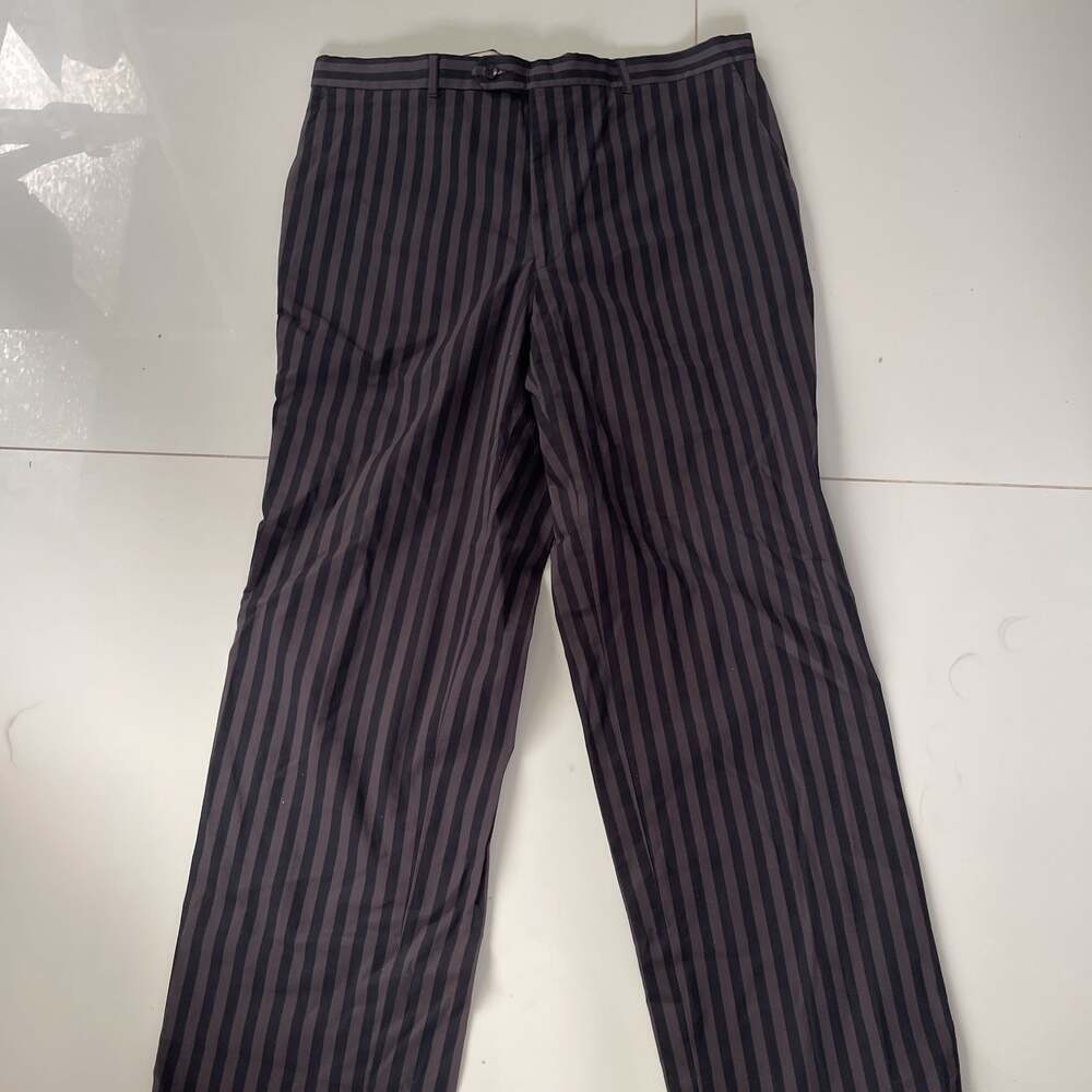 Unbranded Gray and Black Striped Trousers, Men's Stylish Casual Pants, Size 38